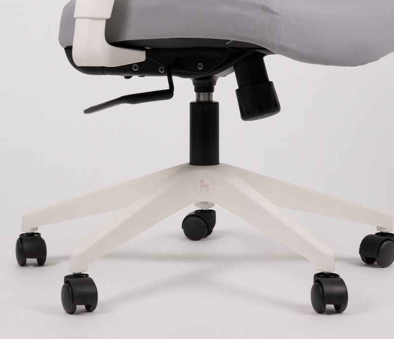 Image 10 for Leo White Mesh Office Chair Adjustable Height Revolving Study Work from Home Chair Computer Desk Chair