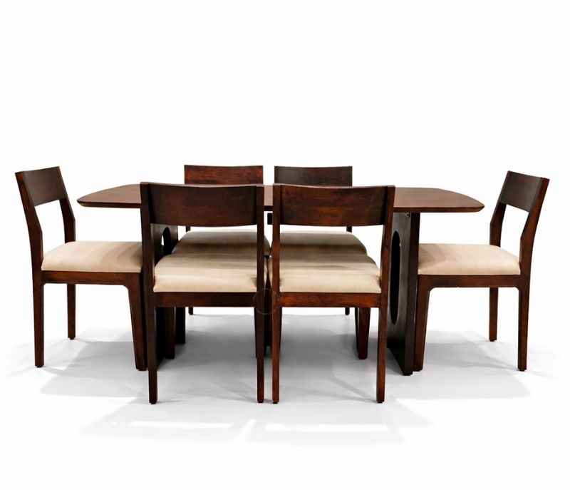 Image 2 for Danish Ovel Dining Table With Acacia wood 6+1
