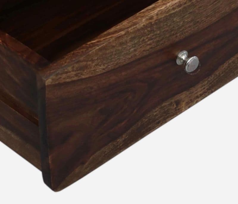 Image 2 for Jelks Bedside Table Solid Sheesham Wood Honey Finish in Scratch Resistant Provincial (SCV _PKU)
