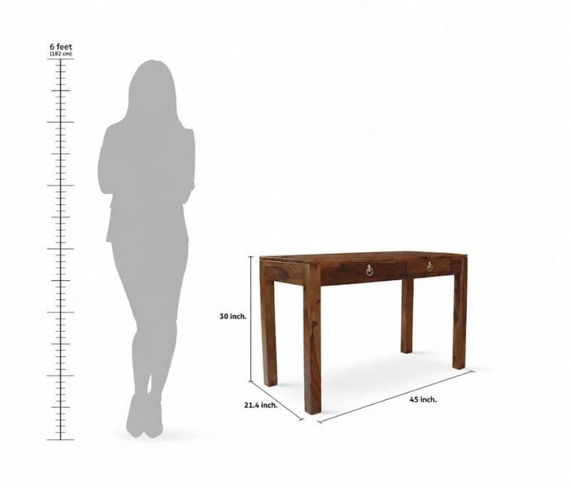 Image 10 for Deskora Study Table Solid Sheesham Wood (Honey Finish) (SCV_PKU)