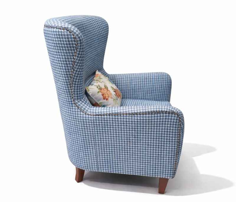Image 6 for Wing Chair+Ottoman Velvet Fabric