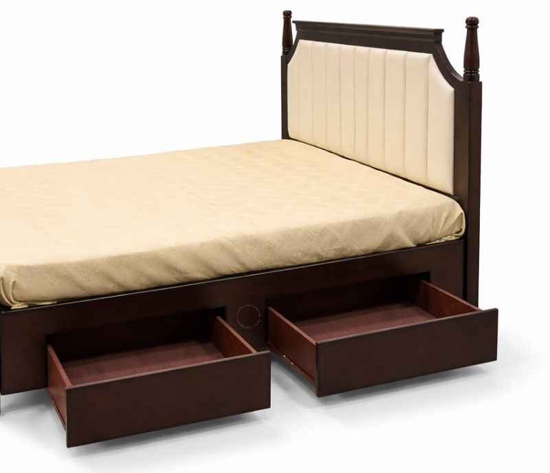 Image 3 for Pillar King Size With Storage and Drawer (Dark Brown)(SKN)(EC)(KORA)
