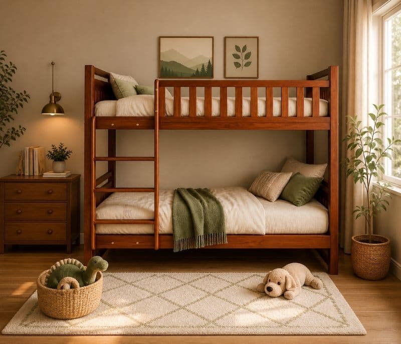 Image 1 for The Cozy-Climb Bunker Bed In Solid Mahogany Wood (WH)(BWD)(BTM)(EC)
