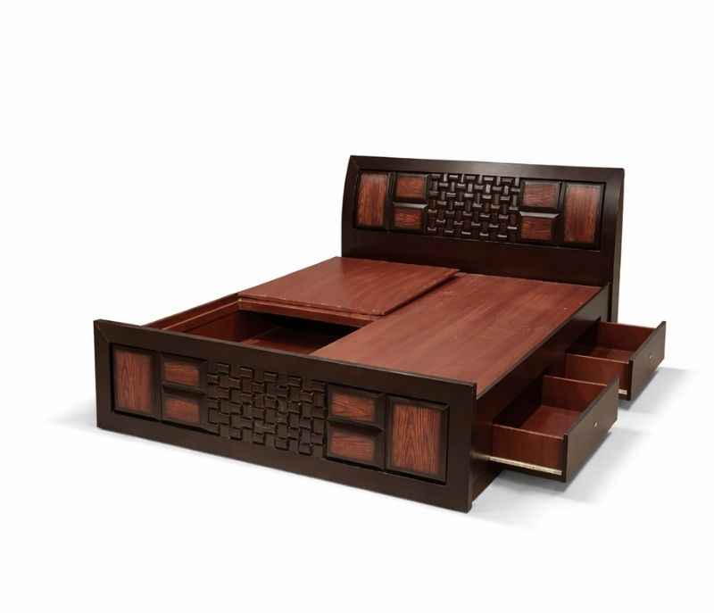 Image 12 for Malta Queen Sized Bed with Bed Box and Drawer Storage (Block Board, Brown) (EC)(BSK)
