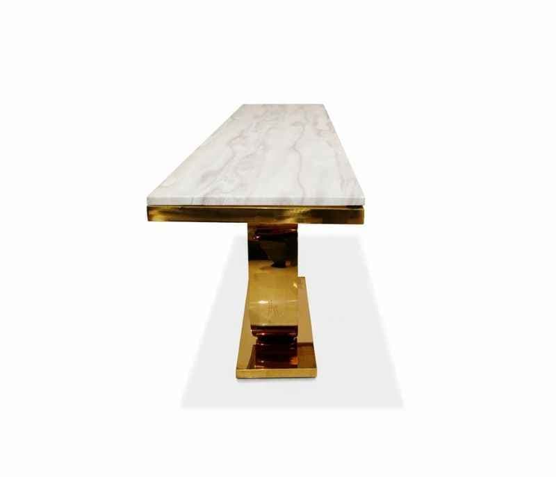 Image 6 for Console 58 Composite Marble Top With Metal PVD Gold Base (HYD)(CP)