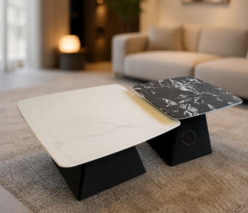 Image 2 for B672 Black Marble Top With Metal Base (WF)(CP)
