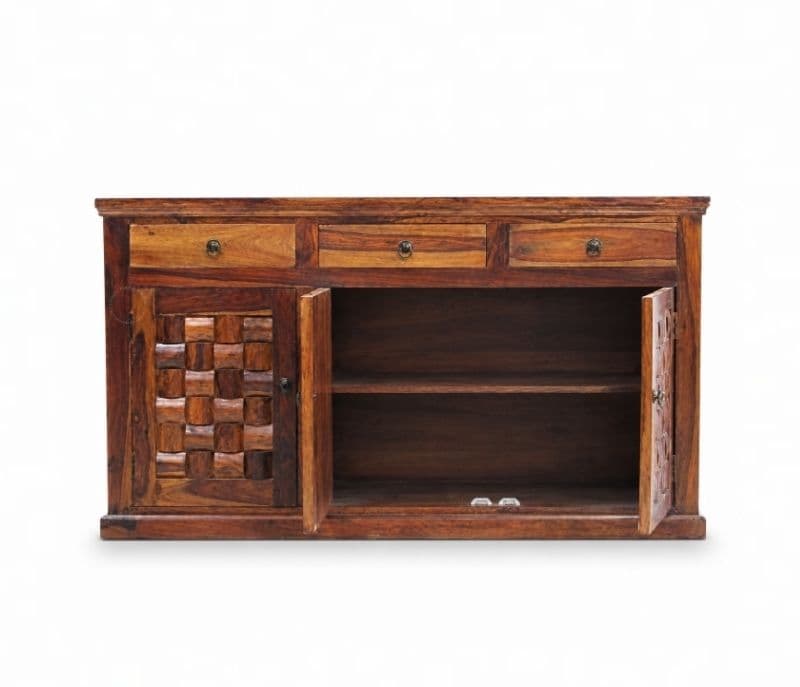 Image 3 for 3 Door Nivaar Side Board Solid Sheesham Wood (SCV_PKU)(BTM)