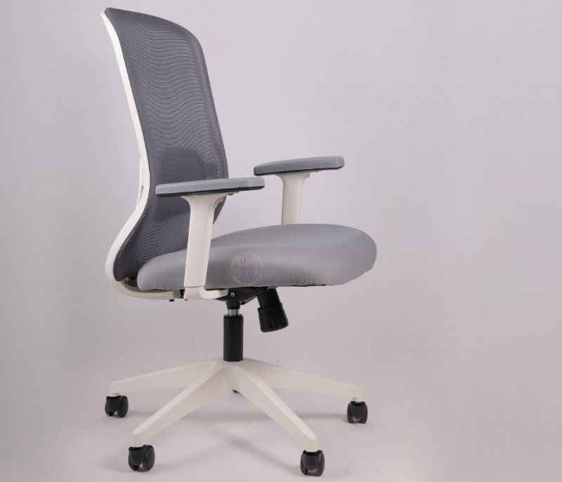 Image 4 for Hawk MB Grey White Ergonomic High-Back Mesh Office Chair Adjustable Height Revolving Study Work from Home Chair Computer Desk Chair Back Lumbar Support Ergonomic Chair Tilting Arm Support