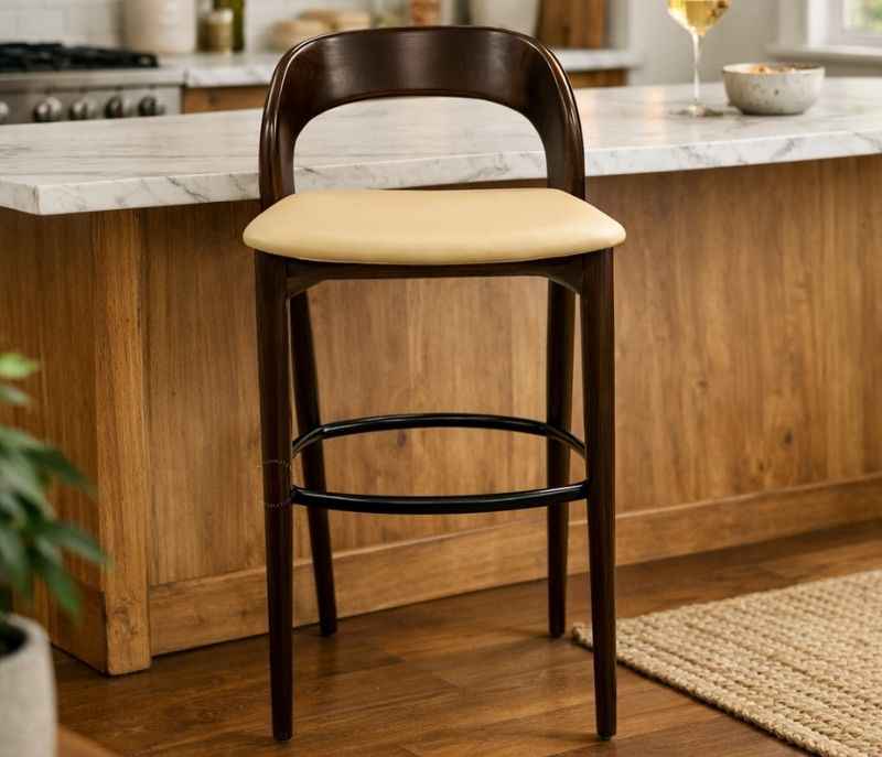 Ashwood Barstool Wood With Metal And Leatherette (CP OTD)