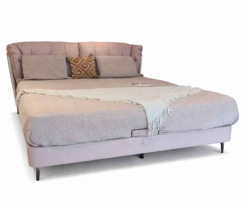 Image 4 for 2239 King Sized Bed Full Grain Leather HB Sponge+Down Feather Multi Layer Solid-Wood without Storage (BS-CP)