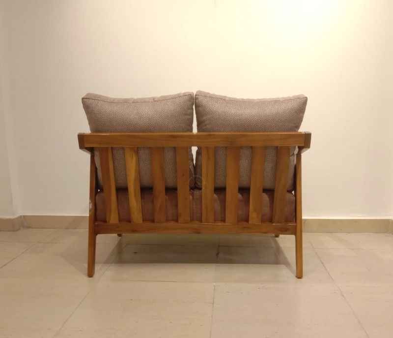 Image 10 for Ghana Teak 3+2+1 Seater Sofa Suede Fabric (SKN)