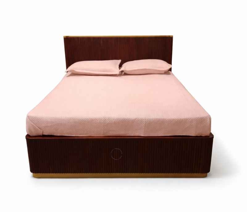 Image 5 for Fluted Queen Size Without Storage ( Acacia Wood, Brown)(EC)
