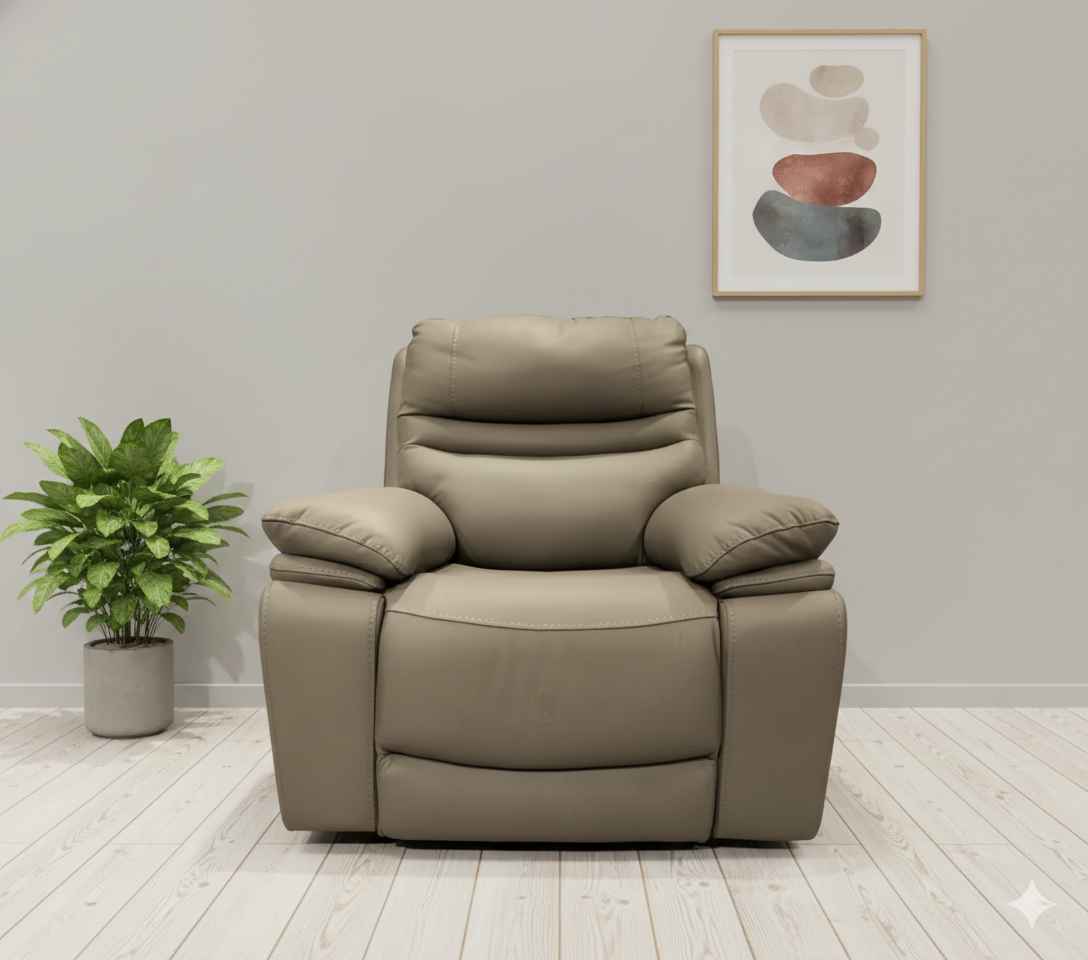 Image 1 for 70153 Electric Recliner Single Seater Leather Fabric (CP)