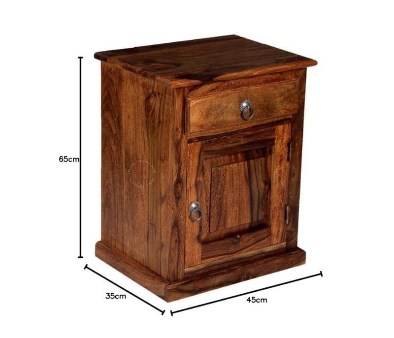 Image 7 for Pac Bed Side Table Solid Sheesham Wood Honey Finish (SCV _PKU)