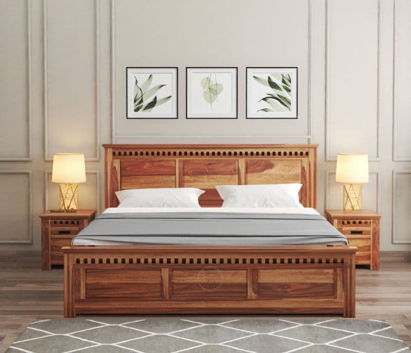 Image 4 for Adolph Sheesham Hydraulic Storage Premium Solid Sheesham Wood Honey Finish (SCV _PKU)