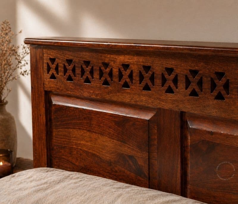 Image 4 for Rudolf King Size Box strorage Shesham Wood Storage Premium Solid Sheesham Wood Honey Finish (WF)(EC)