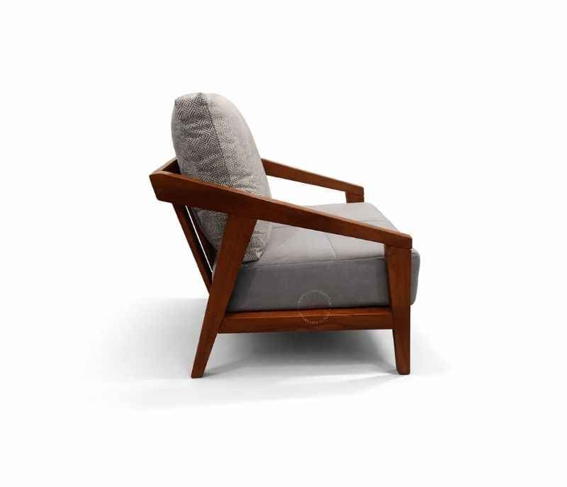 Image 10 for Ghana Teak 3+2+1 Seater Sofa Suede Fabric (EC)(HYD)(BWD)(KORA)(BTM)