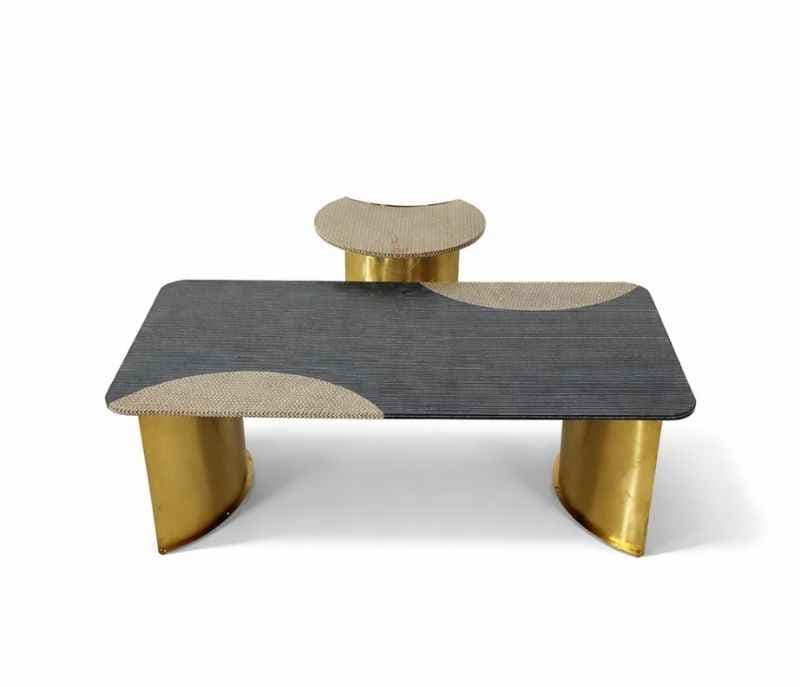 Image 5 for A54-1+1-CT Center Table With Marble Top And Metal Base (WH OTD)