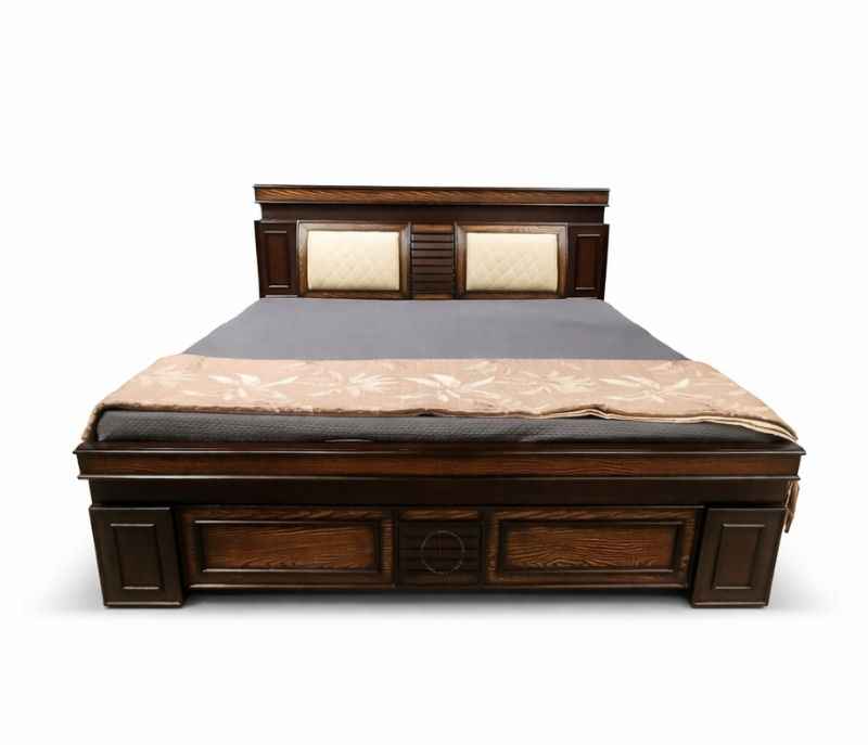 Image 2 for Bulb Wooden King Sized Bed with Storage