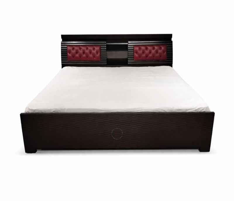 Image 2 for Bahubali King Sized Bed with Bed Box and Drawer Storage (Block Board, Brown)(BS-BTM)(WF)(BS- BSK)