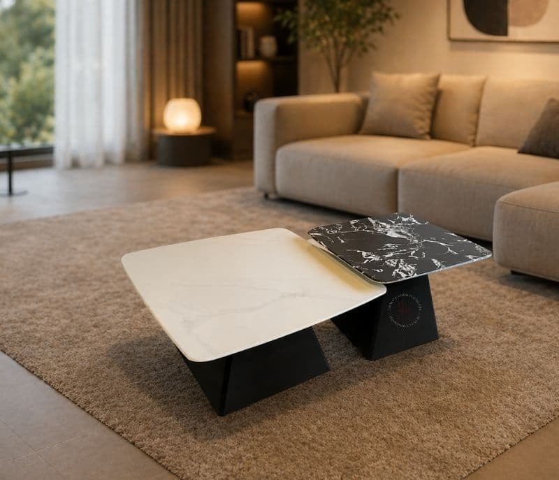 Image 1 for B672 Black Marble Top With Metal Base (WF)(CP)