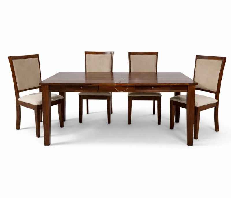 Image 2 for Rexa 6 Seater Ash Wood Dining Set with Premium Fabric Upholstery (WH) (BWD)
