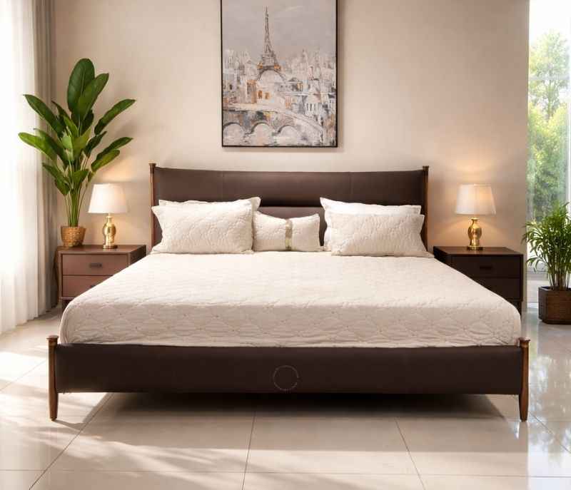 Image 2 for 2502 Queen Size Leather Bed without Storage (HYD)