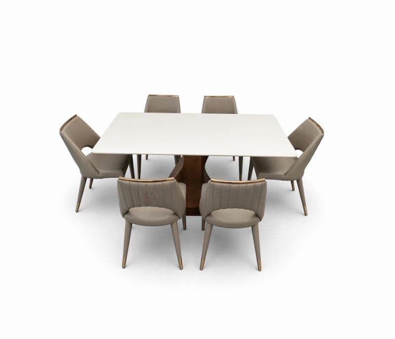 Image 5 for DT 803 Onyex+DC 1058 Grey 1+6 Onyex Marble Top With Ash Wood Base (HYD)(CP)