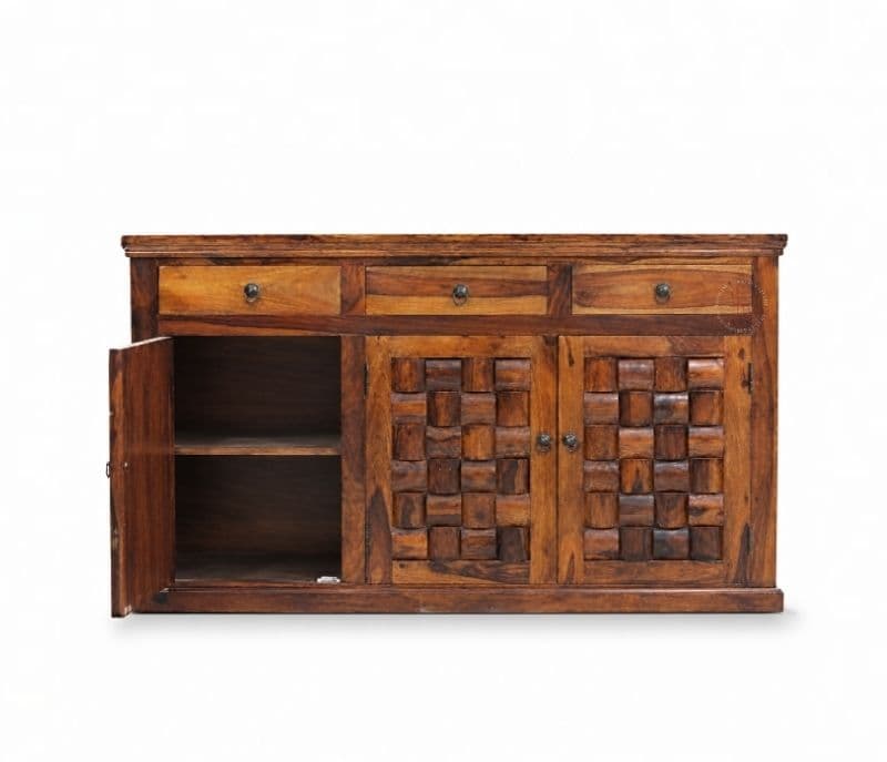 Image 4 for 3 Door Nivaar Side Board Solid Sheesham Wood (SCV_PKU)(BTM)