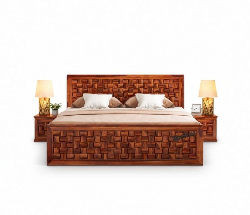 Image 7 for Niwar Sheesham Cot Premium Solid Sheesham Wood Honey Finish (SCV _PKU)