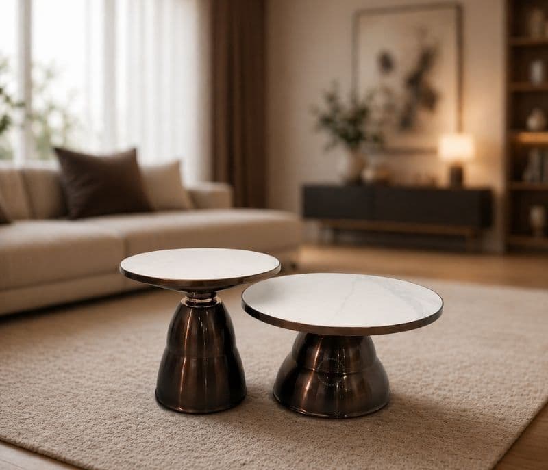 Image 1 for Centre Table 1 With Ceramic Top And Metal Base (HYD)