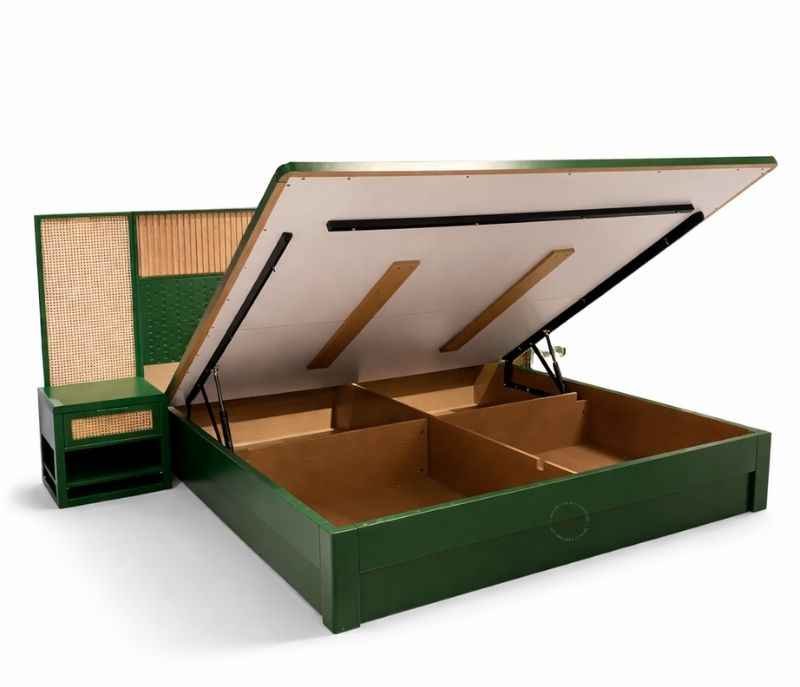 Image 7 for Green King Sized Bed with Hydraulic Bed Box (WF) (EC)