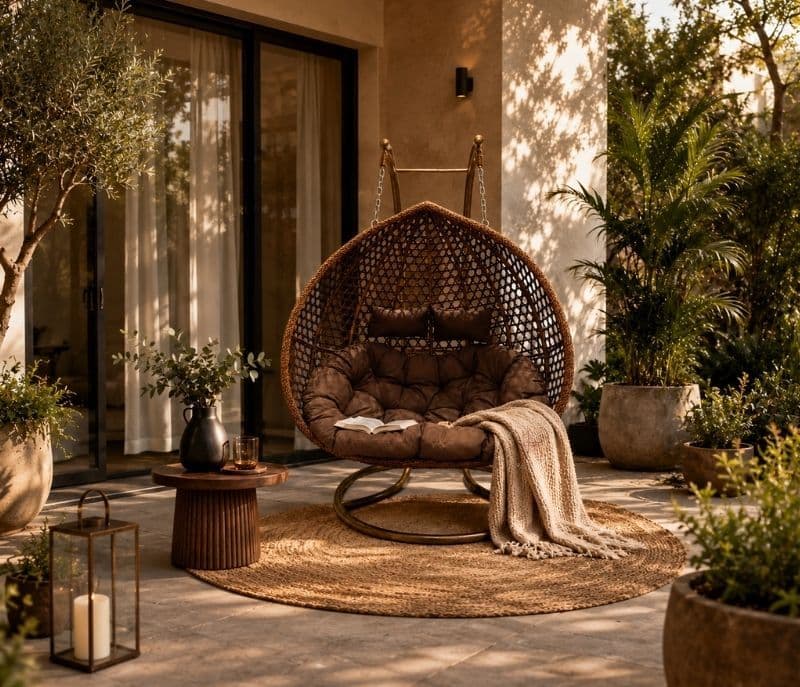 2 seater Hanging swing premium handwoven heavy-duty metal frame (CP OTD)