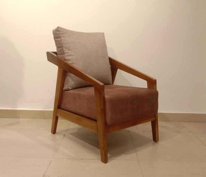Image 11 for Ghana Teak 3+2+1 Seater Sofa Suede Fabric (SKN)