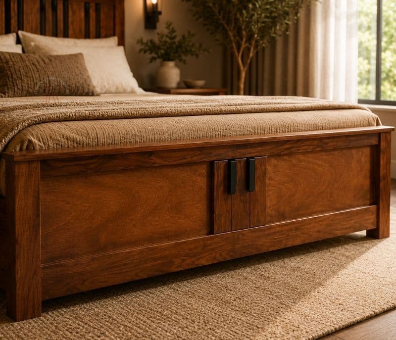 Image 3 for Piano King Size Hydraulic Box strorage Mahogany Wood