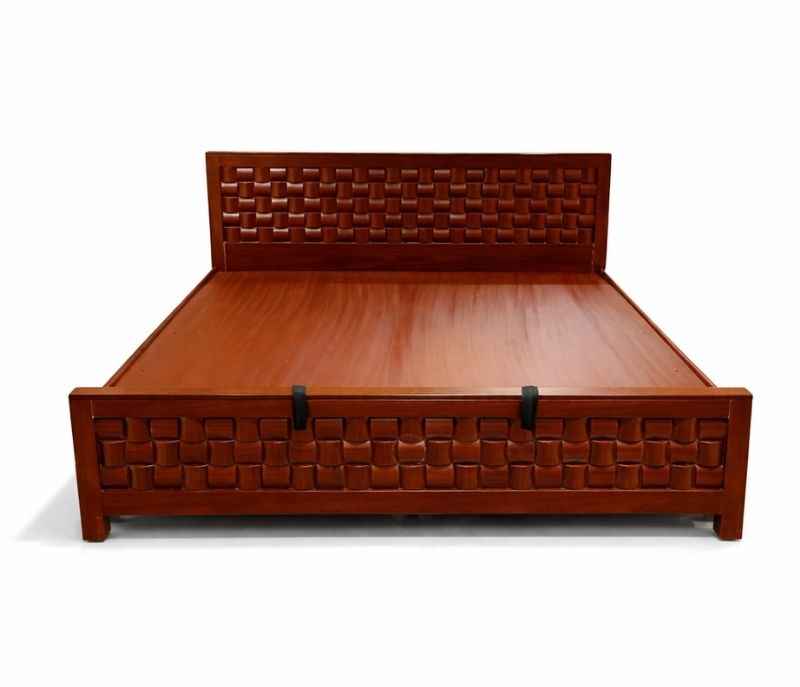 Image 7 for SK Chocolate King Size Bed With Hydraulic Storage (Block Board, Chocolate Brown) (BS-KORA)