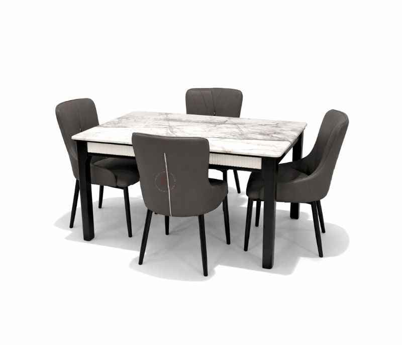 Image 2 for 30807 Artificial Leather Base Rubber Wood 1+4 Seater