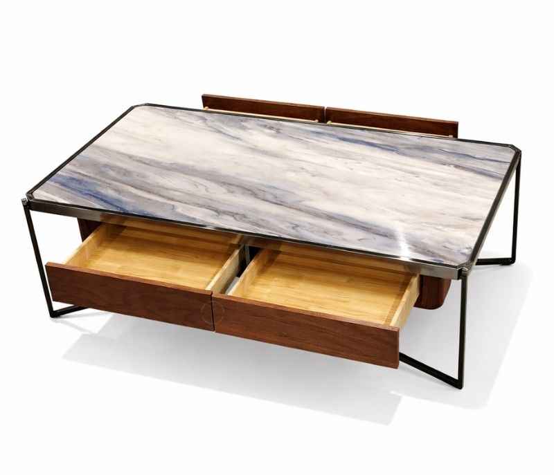 Image 8 for Centre Table - A 50 With Marble Top And Metal Base (CP OTD)