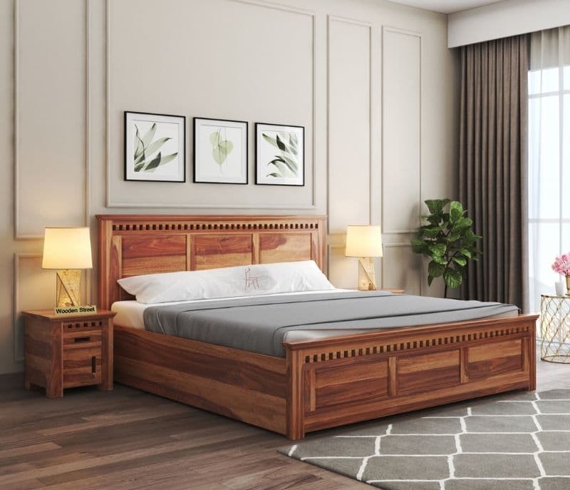 Image 3 for Adolph Sheesham Hydraulic Storage Premium Solid Sheesham Wood Honey Finish (SCV _PKU)
