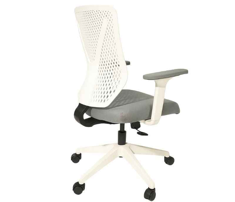 Image 5 for Leo White Mesh Office Chair Adjustable Height Revolving Study Work from Home Chair Computer Desk Chair
