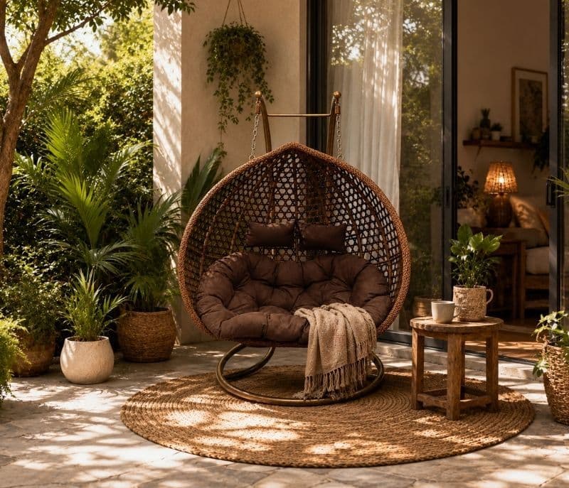 Image 6 for 2 seater Hanging swing premium handwoven heavy-duty metal frame (CP OTD)