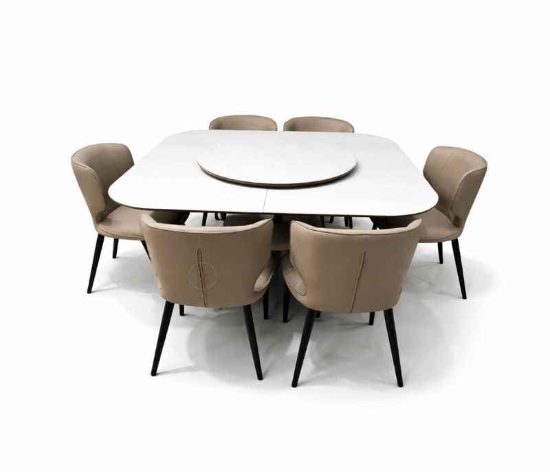 Image 3 for Expandable Dinning Table 662. Chair 125 Artificial Marble Top 1+6