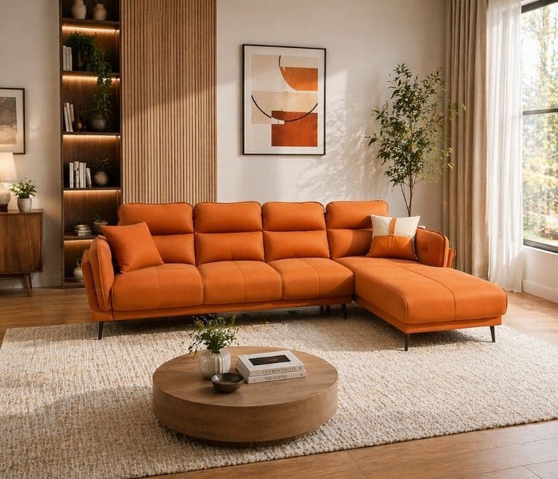 Image 1 for Austin Sofa 3+Lounger Micro Suede Fabric (HYD)
