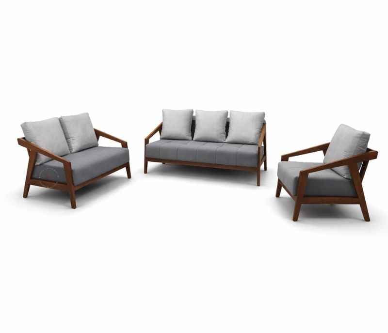 Image 4 for Ghana Teak 3+2+1 Seater Sofa Suede Fabric (EC)(HYD)(BWD)(KORA)(BTM)