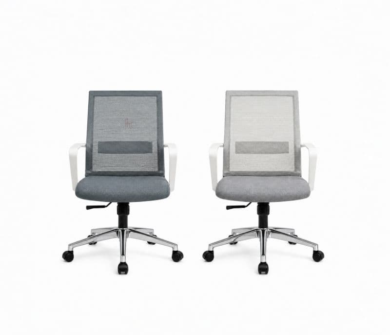Image 2 for Deluxe White And Grey Office Chair (PM)