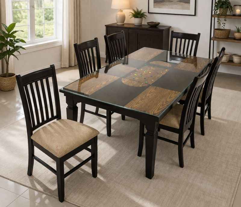 Image 1 for Damro 6+1 Assam Teak Wood+ Ply Veneer Top (BSK)