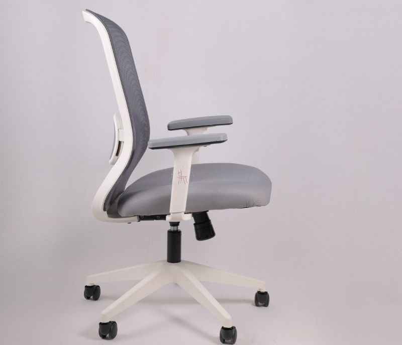 Image 3 for Hawk MB Grey White Ergonomic High-Back Mesh Office Chair Adjustable Height Revolving Study Work from Home Chair Computer Desk Chair Back Lumbar Support Ergonomic Chair Tilting Arm Support
