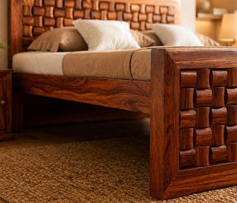 Image 3 for Niwar Sheesham Cot Premium Solid Sheesham Wood Honey Finish (SCV _PKU)