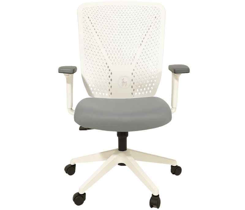 Image 4 for Leo White Mesh Office Chair Adjustable Height Revolving Study Work from Home Chair Computer Desk Chair