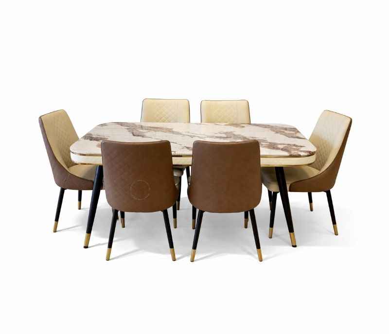 Image 2 for Imported C140 Table SY97 160x90+Y10 Chair Beige+Coffee 1+6 (BWD)